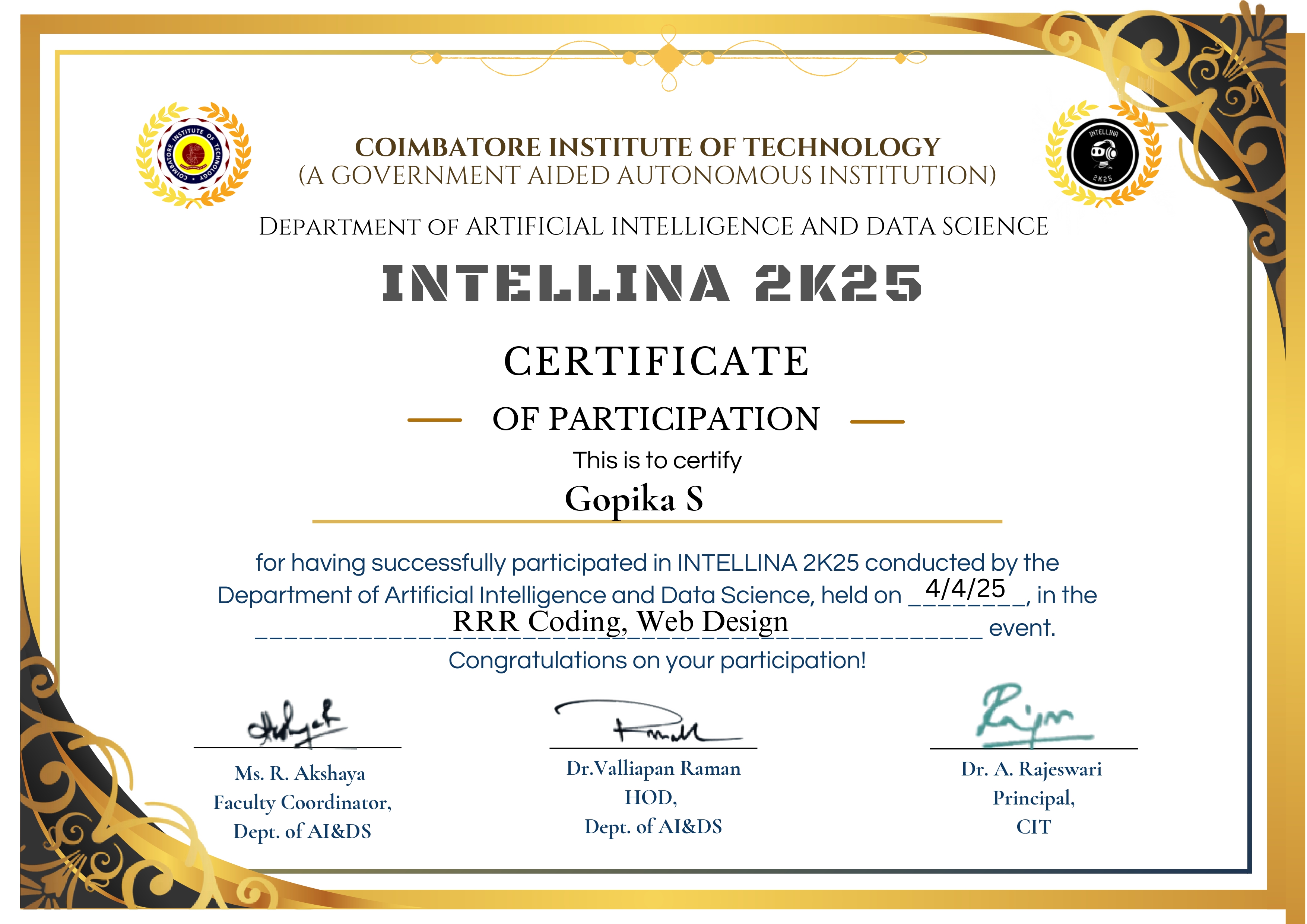 RRR Coding & Web Design Certificate